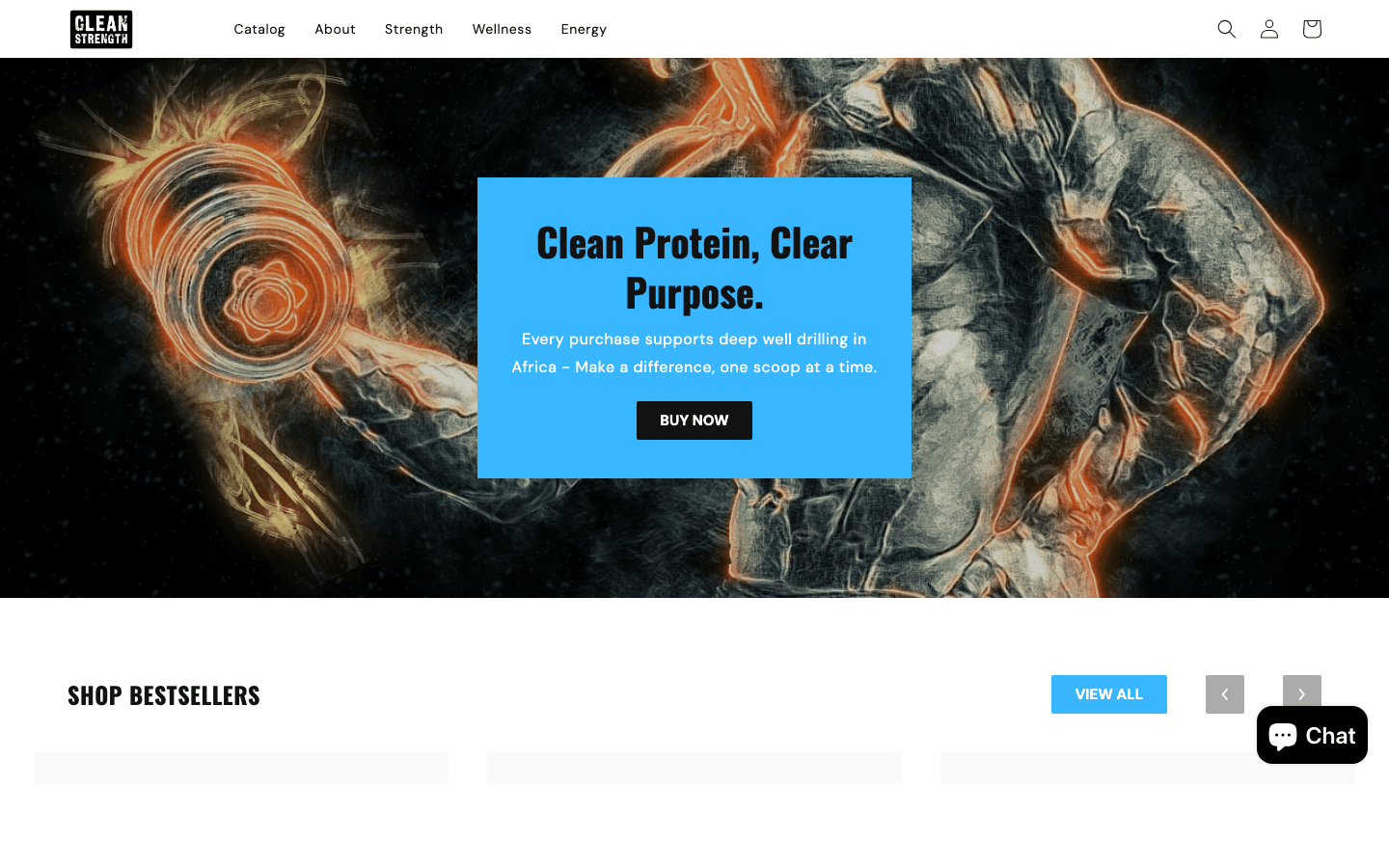 Clean Strength website screenshot