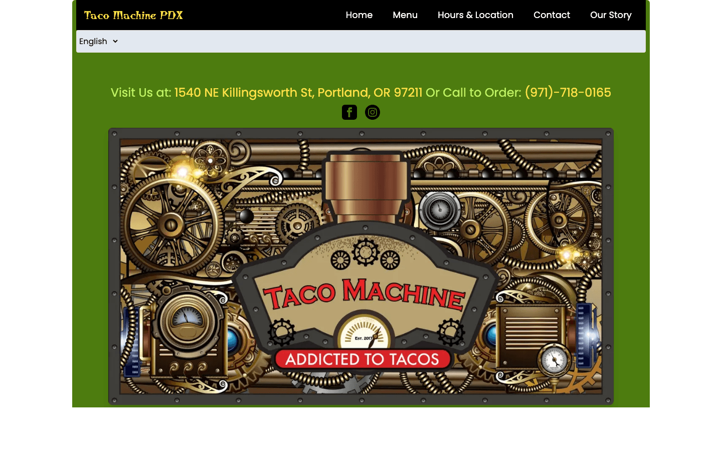 Bilingual website and online presence build for Taco Machine PDX preview